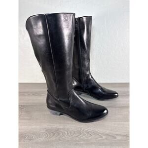 Spring Step Bolah Black‎ Leather Tall Knee High Boots Women's Size 39 US 9- NWOB